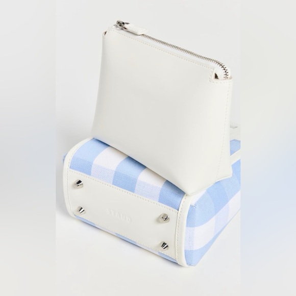 STAUD Mini Shirley Bag Sky Gingham EUC - Picture 3 of 12